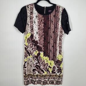 Hale Bob women SZ S Lace Polyamid Floral Shift Career Cocktail Striped Dress